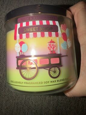Bath & Body Works Sweet Shop Layered Soy Candle - Yellow, Pink, Green